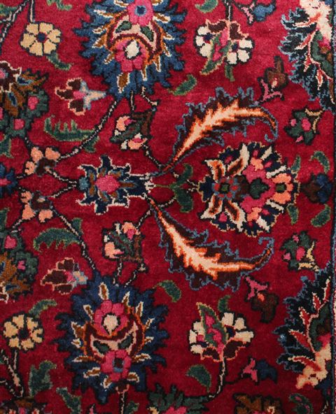 Mashad Red Hand Knotted 99 X 153 Area Rug 400-17260 Image 14