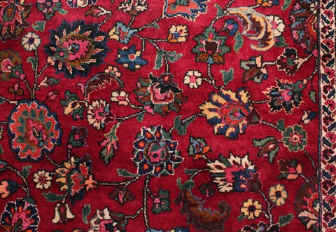 Mashad Red Hand Knotted 99 X 153 Area Rug 400-17260 Image 16