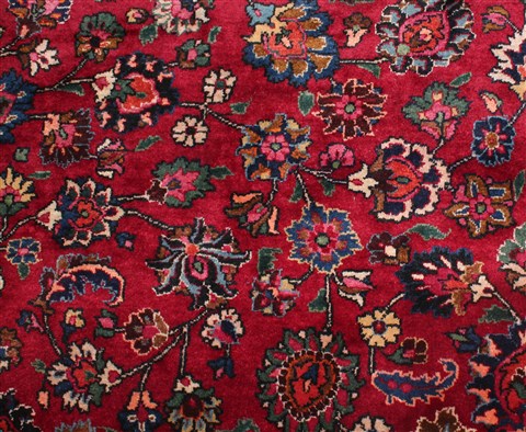 Mashad Red Hand Knotted 99 X 153 Area Rug 400-17260 Image 17