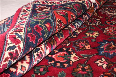 Mashad Red Hand Knotted 99 X 153 Area Rug 400-17260 Image 1