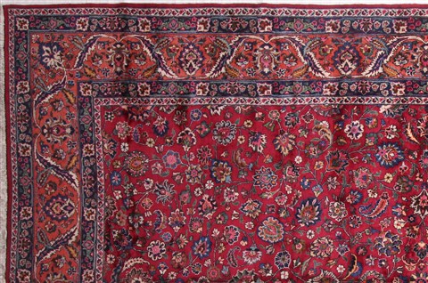 Mashad Red Hand Knotted 99 X 153 Area Rug 400-17260 Image 4