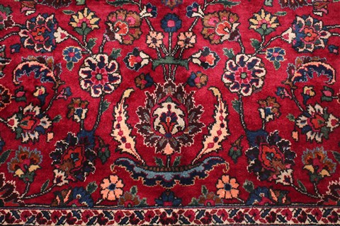 Mashad Red Hand Knotted 99 X 153 Area Rug 400-17260 Image 8