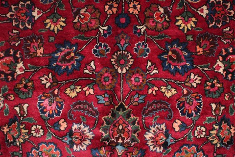 Mashad Red Hand Knotted 99 X 153 Area Rug 400-17260 Image 9