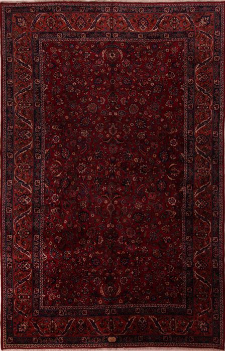 Mashad Red Hand Knotted 99 X 153 Area Rug 400-17260 Image 0