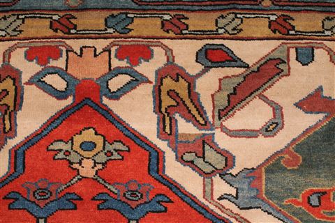 Heriz Red Hand Knotted 106 X 136 Area Rug 400-17267 Image 10