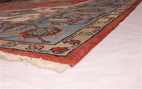 Heriz Red Hand Knotted 106 X 136 Area Rug 400-17267 Image 14