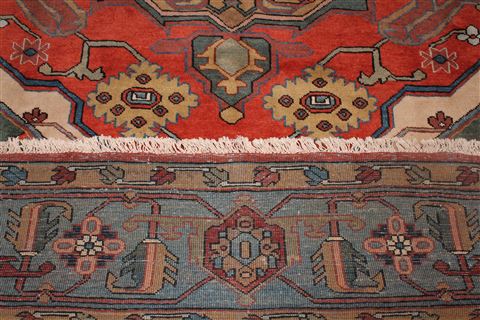 Heriz Red Hand Knotted 106 X 136 Area Rug 400-17267 Image 15