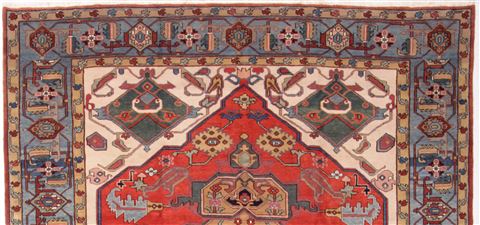 Heriz Red Hand Knotted 106 X 136 Area Rug 400-17267 Image 17