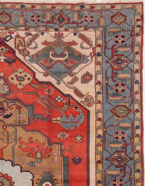 Heriz Red Hand Knotted 106 X 136 Area Rug 400-17267 Image 18