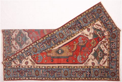 Heriz Red Hand Knotted 106 X 136 Area Rug 400-17267 Image 1