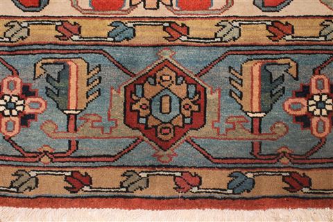 Heriz Red Hand Knotted 106 X 136 Area Rug 400-17267 Image 2