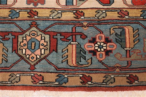 Heriz Red Hand Knotted 106 X 136 Area Rug 400-17267 Image 3