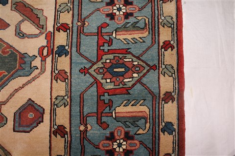 Heriz Red Hand Knotted 106 X 136 Area Rug 400-17267 Image 5