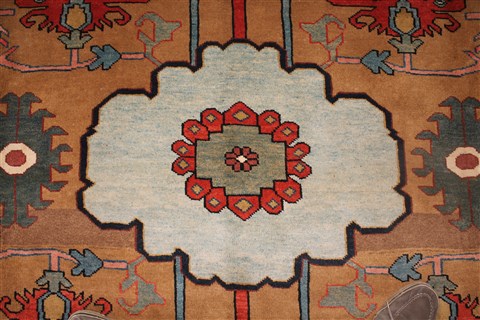 Heriz Red Hand Knotted 106 X 136 Area Rug 400-17267 Image 6