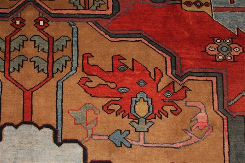 Heriz Red Hand Knotted 106 X 136 Area Rug 400-17267 Image 8