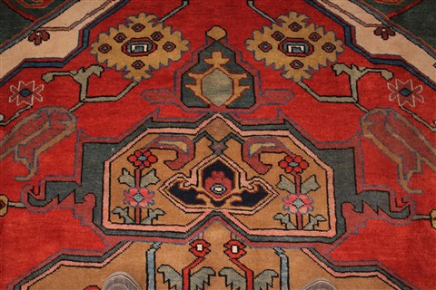 Heriz Red Hand Knotted 106 X 136 Area Rug 400-17267 Image 9