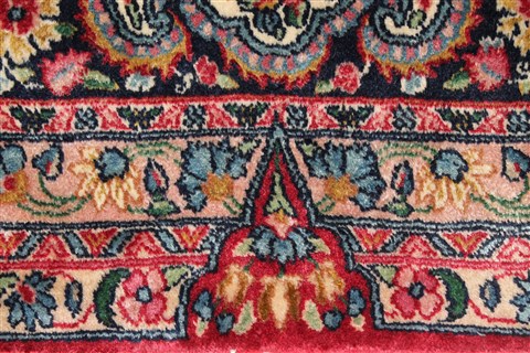Kerman Red Hand Knotted 115 X 166 Area Rug 400-17269 Image 18