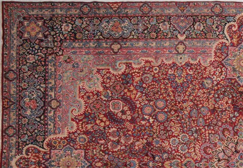 Kerman Red Hand Knotted 115 X 166 Area Rug 400-17269 Image 1