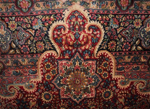 Kerman Red Hand Knotted 115 X 166 Area Rug 400-17269 Image 20