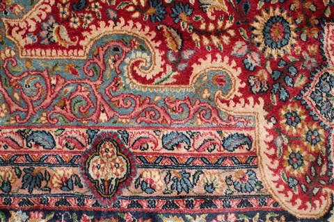 Kerman Red Hand Knotted 115 X 166 Area Rug 400-17269 Image 21