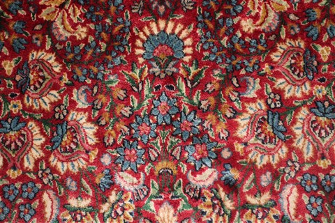 Kerman Red Hand Knotted 115 X 166 Area Rug 400-17269 Image 26
