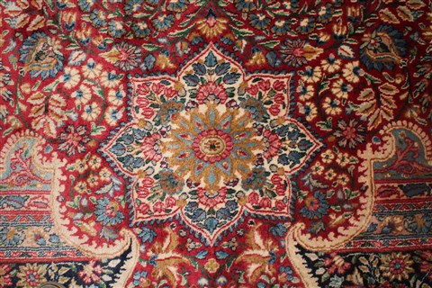 Kerman Red Hand Knotted 115 X 166 Area Rug 400-17269 Image 33