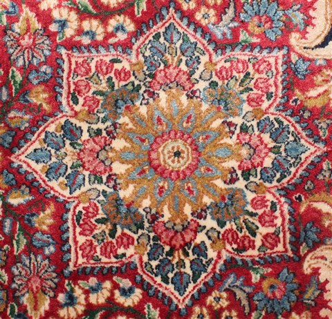 Kerman Red Hand Knotted 115 X 166 Area Rug 400-17269 Image 6