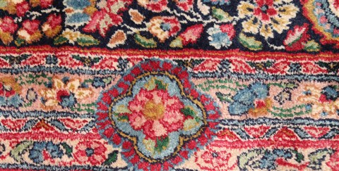 Kerman Red Hand Knotted 115 X 166 Area Rug 400-17269 Image 9