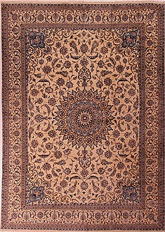 Persian Nain White Rectangle 10x14 ft Wool Carpet 17273