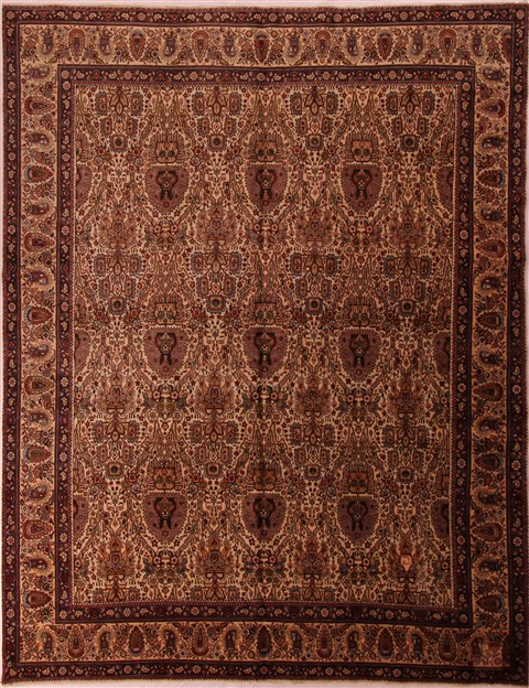 Tabriz White Hand Knotted 100 X 129 Area Rug 400-17274 Image 0