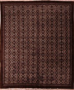 Persian Tabriz Brown Rectangle 10x12 ft Wool Carpet 17275