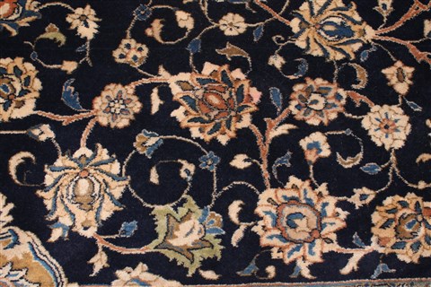 Kashan Blue Hand Knotted 104 X 140 Area Rug 400-17276 Image 6