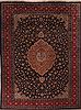 Kashan Blue Hand Knotted 104 X 140  Area Rug 400-17276 Thumb 0