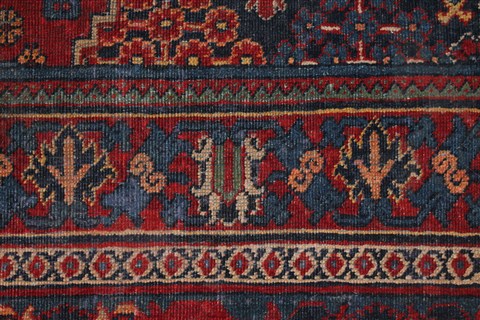 Joshaghan Red Hand Knotted 106 X 138 Area Rug 400-17278 Image 11
