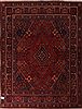 Joshaghan Red Hand Knotted 106 X 138  Area Rug 400-17278 Thumb 0