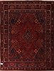 Joshaghan Red Hand Knotted 106 X 138 Area Rug 400-17278 Thumb 0