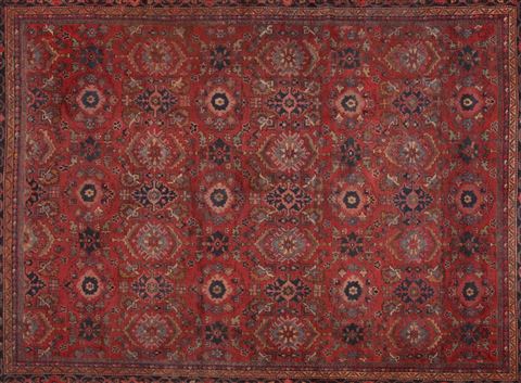 Mahal Red Hand Knotted 103 X 140 Area Rug 400-17279 Image 2