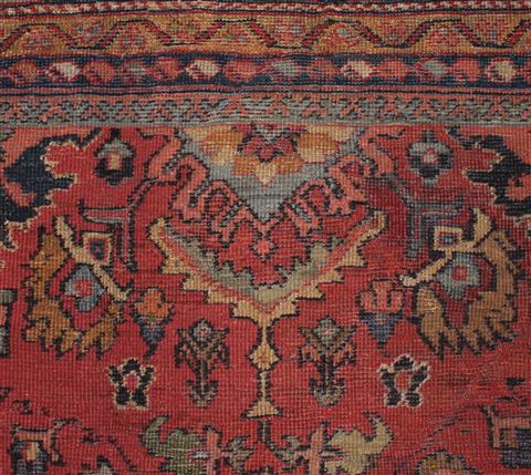 Mahal Red Hand Knotted 103 X 140 Area Rug 400-17279 Image 9