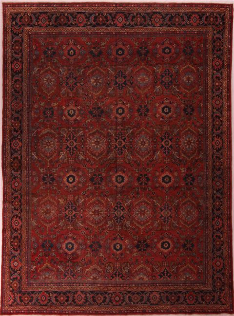 Mahal Red Hand Knotted 103 X 140 Area Rug 400-17279 Image 0