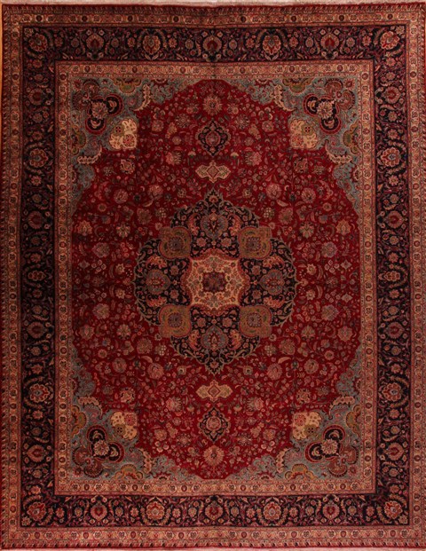 Tabriz Red Hand Knotted 130 X 170  Area Rug 400-17283 Image 0