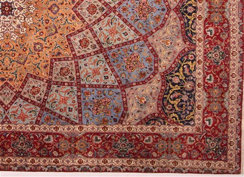 Tabriz Blue Hand Knotted 115 X 160 Area Rug 400-17284 Image 25
