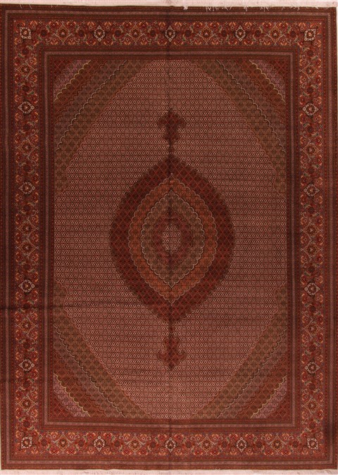 Tabriz Beige Hand Knotted 118 X 166  Area Rug 400-17288 Image 0