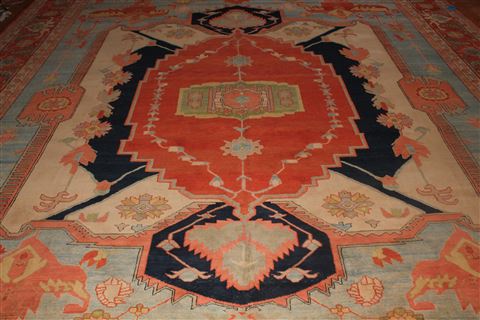 Heriz Blue Hand Knotted 131 X 165 Area Rug 400-17290 Image 10