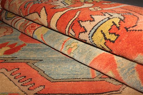 Heriz Blue Hand Knotted 131 X 165 Area Rug 400-17290 Image 14