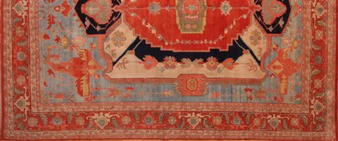 Heriz Blue Hand Knotted 131 X 165 Area Rug 400-17290 Image 18