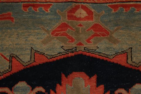 Heriz Blue Hand Knotted 131 X 165 Area Rug 400-17290 Image 7