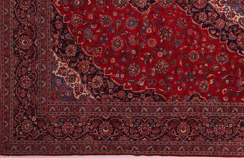 Kashan Red Hand Knotted 112 X 183 Area Rug 400-17291 Image 1