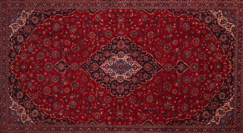 Kashan Red Hand Knotted 112 X 183 Area Rug 400-17291 Image 2