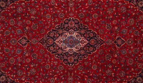 Kashan Red Hand Knotted 112 X 183 Area Rug 400-17291 Image 3