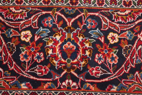 Kashan Red Hand Knotted 112 X 183 Area Rug 400-17291 Image 6